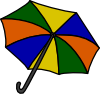 clip art, small colorful umbrella