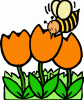 Bee and flowers clipart