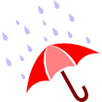 clip art of red umbrella with raindrops