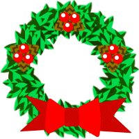 Christmas wreath decoration clipart