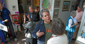 IMG_0627-Bob-Frutos-at-artist reception Photo: FLLewis/Media City G -- Former Burbank Police Commission Chair Bob Frutos was among those who attended a special reception for artist Alice Asmar inside the Geo Gallery Glendale March 11, 2012