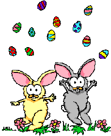 Easter rabbits and eggs animation