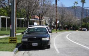 police-cars-at-GM-facility 402 Photo: FLLewis/Media City G -- Fake Los Angeles Police cars parked out front of the General Motors training facility/turned TV film set on Riverside Drive Burbank April 2, 2012