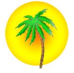 sun and palm tree clip art