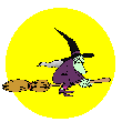 animated witch on a broom