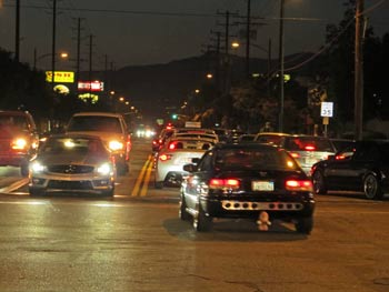 Photo: FLLewis/Media City G -- Flash mob car event backs up traffic at Victory and Magnolia Boulevards Burbank August 13, 2013