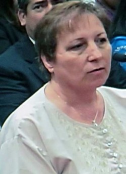 Photo: FLLewis/Media City G -- Community activist Janet Diel at the Burbank City Council reorganization meeting May 1, 2013