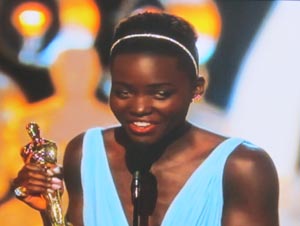 Photo: FLLewis/MediaCityG -- Lupita Nyong'o wins Best Supporting Actress Oscar in Hollywood March 2, 2014