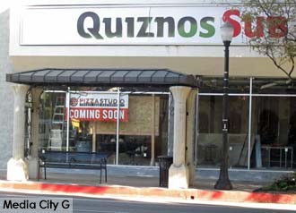 Photo: FLLewis/Media City G -- Pizza Studio moving into the vacant Quizno's location 3619 West Magnolia Boulevard, Burbank 91505 April 2, 2014