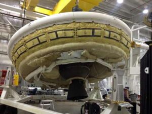 Photo: NASA/JPL-Caltech - A saucer-shaped test vehicle designed to deliver large payloads of equipment to Mars is set  for a launch in June 