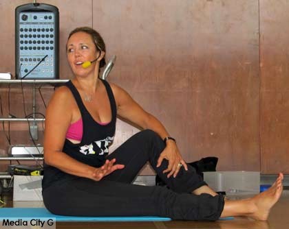 Photo: FLLewis/ Media City G -- Exercise guru Michelle Wilson in Pilates class at the Verdugo Park Recreation Center Burbank August 6, 2014