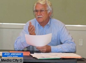Photo: FLLewis / Media City G -- Traffic engineer Ken Johns delivered a report at the Traffic Commission meeting at 150 North Third Street Burbank September 18, 2014