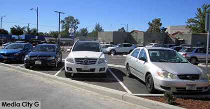 Photo: FLLewis / Media City G -- New parking lot on Magnolia Boulevard between        October 2, 2014
