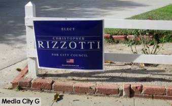 Photo: FLLewis / Media City G -- Chris Rizzotti yard sign in 600 block of South Sparks Street Burbank November 18, 2014