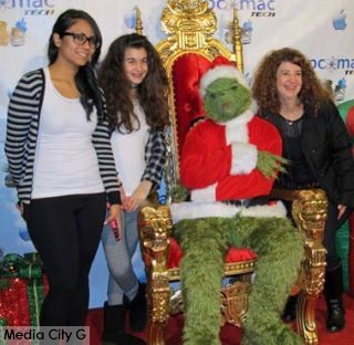 Photo: FLLewis / Media City G -- Guests posed with The Grinch in Toluca Lake December 5, 2014