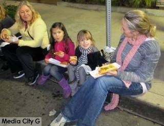 Photo: FLLewis / Media City G -- Pink's fans of all ages enjoyed free hot dogs at the Toluca Lake Open House December 5, 2014