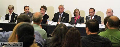 Photo: Greg Reyna / Freelancer / Media City G -- City council candidates at a forum in Woody's Cafeteria at Woodbury University in Burbank January 28, 2015