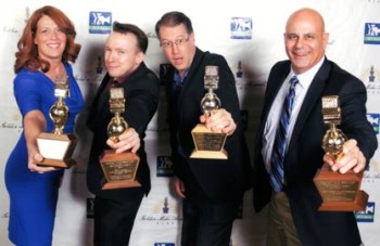 Photo courtesy Radio Television and News Association of Southern California (l-r) Colleen Duffy Felix, Walter Lutz, Drew Sugars, Peter Musurlian