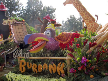 Photo: FLLewis / Media City G -- Award winning 215 Burbank Rose Parade float on display in Burbank January 4, 2015