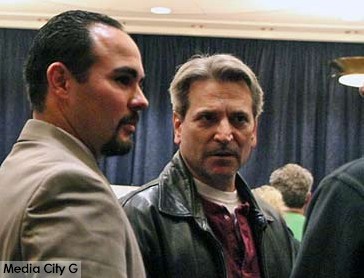 Photo: Greg Reyna / Freelancer / Media City G -- (far left) City council candidate Juan Guillen in the crowd at Burbank City Hall January 20, 2015