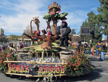 Photo: FLLewis / Media City G -- Burbank's award- winning 2015 Rose Parade float in display at Olive Avenue and Glenoaks Boulevard in Burbank January 4, 2015