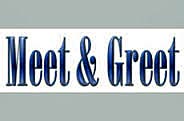 Meet and greet clipart in blue