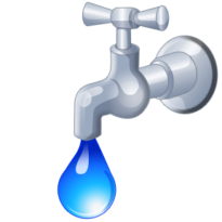 Large drop of water from faucet clip art