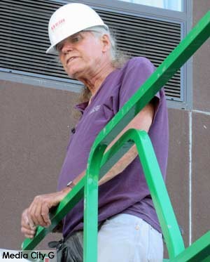 Photo: FLLewis / Media City G -- Michael Hayden, sculptor in light, at SpringHill Suites in Burbank July 11, 2015