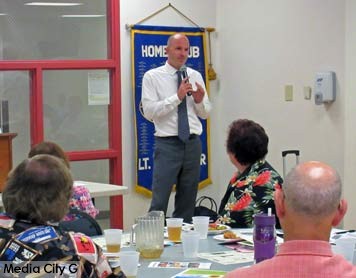 Photo: FLLewis / Media City G -- Burbank Superintendent of schools Matt Hill spoke at the lunch meeting of the Burbank Kiwanis Club August 26, 2015