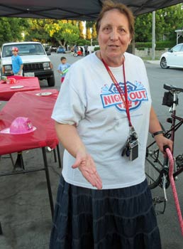 Photo: FLLewis / Media City G --  Activist Janet Diel at Rose Street National Night Out event in Burbank August 4, 2015