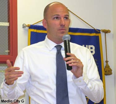 Photo: FLLewis / Media City G -- Superintendent Matt Hill of the Burbank Unified School District the speaker at the Burbank Noon Kiwanis Club meeting/luncheon at the Burbank Community YMCA 321 East Magnolia Boulevard Burbank August 26, 2015