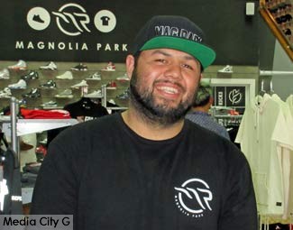 Photo: FLLewis / Media City G -- Michael "Miki" Guerra founder of the Magnolia Park shop aka "Mag Park" 3500 West Magnolia Boulevard, Burbank August 29, 2015
