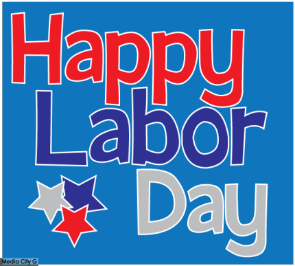 labor day graphic blue background