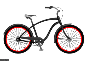red and gray bicycle