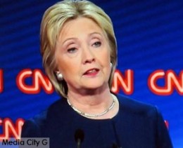 Photo: FLLewis / Media City G -- Hillary Clinton at Democratic presidential debate in Flint, Michigan March 6, 2016