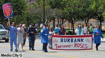 Photo: FLLewis/ Media City G -- Burbank Tournament of Roses float crew was represented in Burbank on Parade April 23, 2016