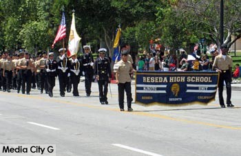 Photo: FLLewis / Media City G -- Reseda High ROTC marched in Burbank on Parade April 23, 2016
