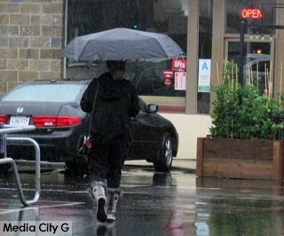 Photo: FLLewis / Media City G -- Umbrellas were seen all over Burbank as the rain continued off and on for most of Friday April 8, 2016