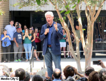 Photo: FLLewis / Media City G -- Former President Bill Clinton visited the Olive Recreation Center in Burbank to stump for his wife, presidential candidate Hillary Clinton June 3, 2016