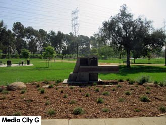 Photo: FLLewis / Media City G --The newly redesigned Johnny Carson Park in Burbank June 30, 2016