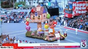 Photo: FLLewis / Media City G -- Burbank's float "Home Tweet Home" participated in the 2017 Tournament of Roses Parade in Pasadena January 2, 2017