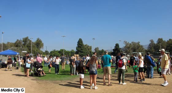 Photo: FLLewis / Media City G -- Large crowd showed up for the solar eclipse viewing party at George Izay Park 1111 West Olive Avenue Burbank August 21, 2017