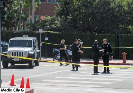 Photo: FLLewis / Media City G -- Police investigation at the scene of fatal collision in Burbank September 7, 2017