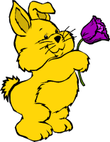 Easter clipart --rabbit with flower