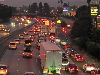Photo: FLLLewis/Media City G -- Off ramp at Burbank Boulevard northbound on the 5 freeway shut down because of flash mob car event at the Empire Center on Victory Place in Burbank August 13, 2013