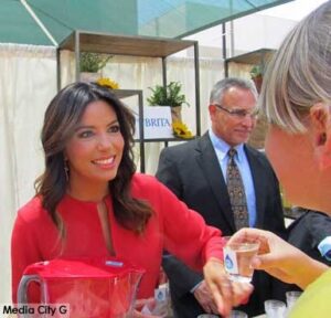 Photo: FLLewis/Media City G -- Actress/producer/director Eva Longoria served up Brita filtered water at Burbank YMCA event June 11, 2014