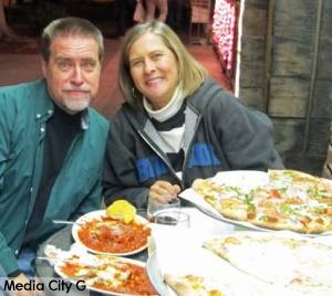 Photo: FLLewis / Media City G -- City Council candidate, Elise Stearns-Niesen and husband, Todd Niesen, were spotted dining at a sidewalk table in front of Monte Carlo Deli and Pinocchio Restaurant 3103 West Magnolia Boulevard during Holiday in the Park November 21, 2014