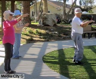 Photo: FLLewis / Media city G -- Slow mediation of tai chi in the mini park at the Joslyn Adult Center in Burbank November 28, 2014