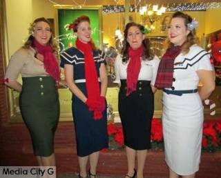 Photo: FLLewis / Media City -- The Hep Kittens performed on the sidewalk at Holiday in the Park on Magnolia Boulevard in Burbank November 21, 2014