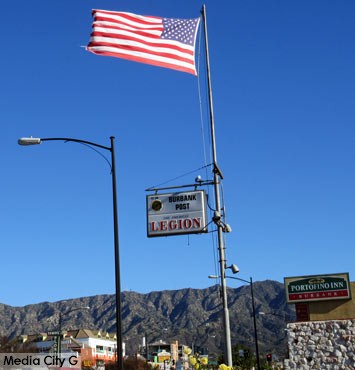 Photo: FLLewis / Media City G -- Strong winds whipped around the flag out front of the American Legion Post No.150 at 940 West Olive Avenue Burbank January 24, 2015